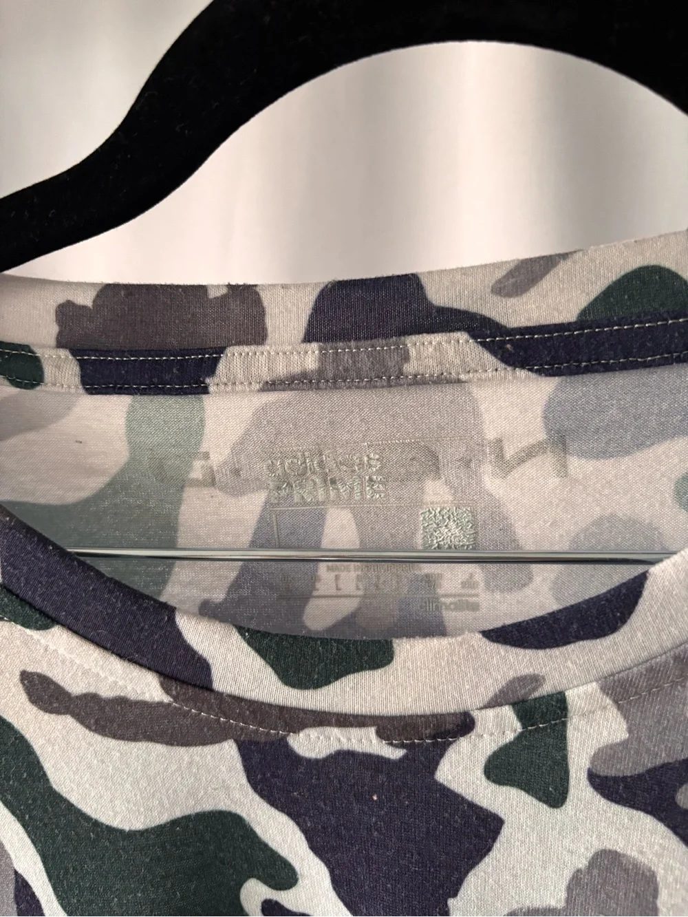 adidas Short-Sleeve Camo Tee in Green, Gray & Navy